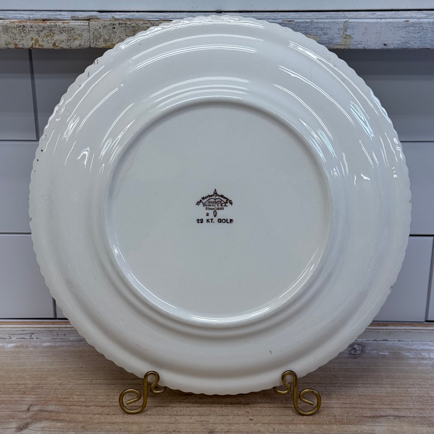 Harker Pottery Courting Couple Plate & Cake Serve Set