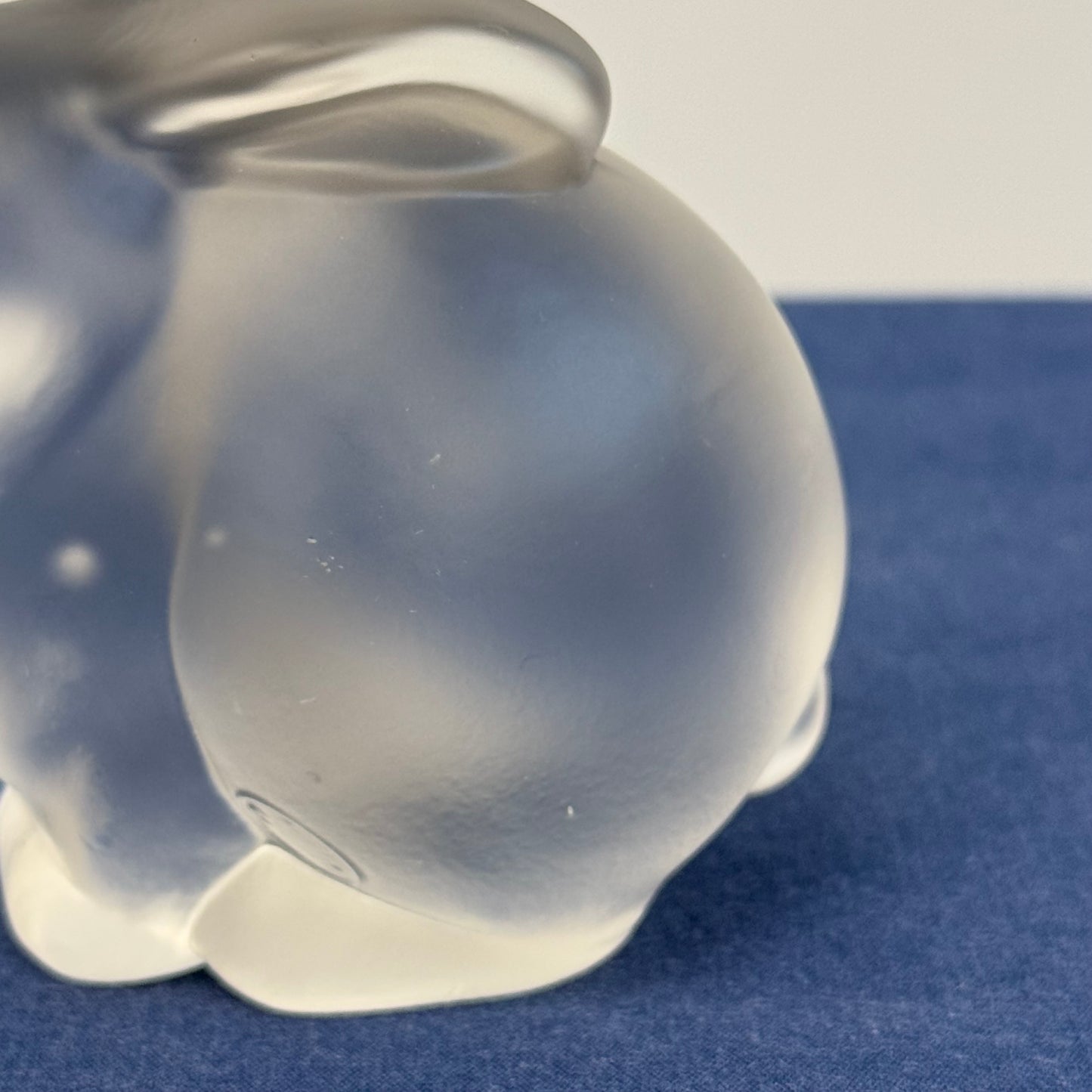 Fenton Satin Glass Rabbit Paperweight Figurine USA Vintage 1980s