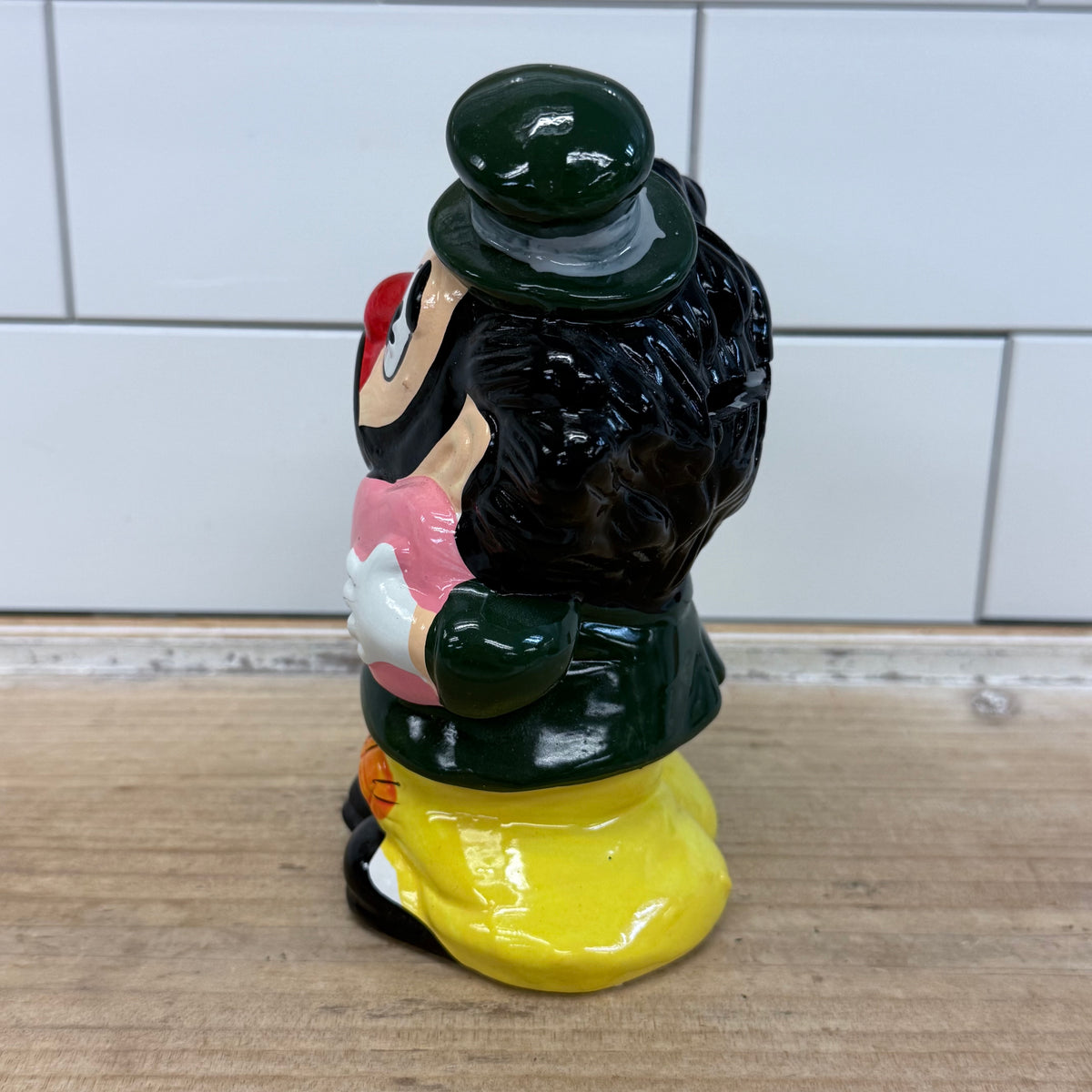 Vintage Ceramic Hobo Clown Savings Coin Bank with Original Box