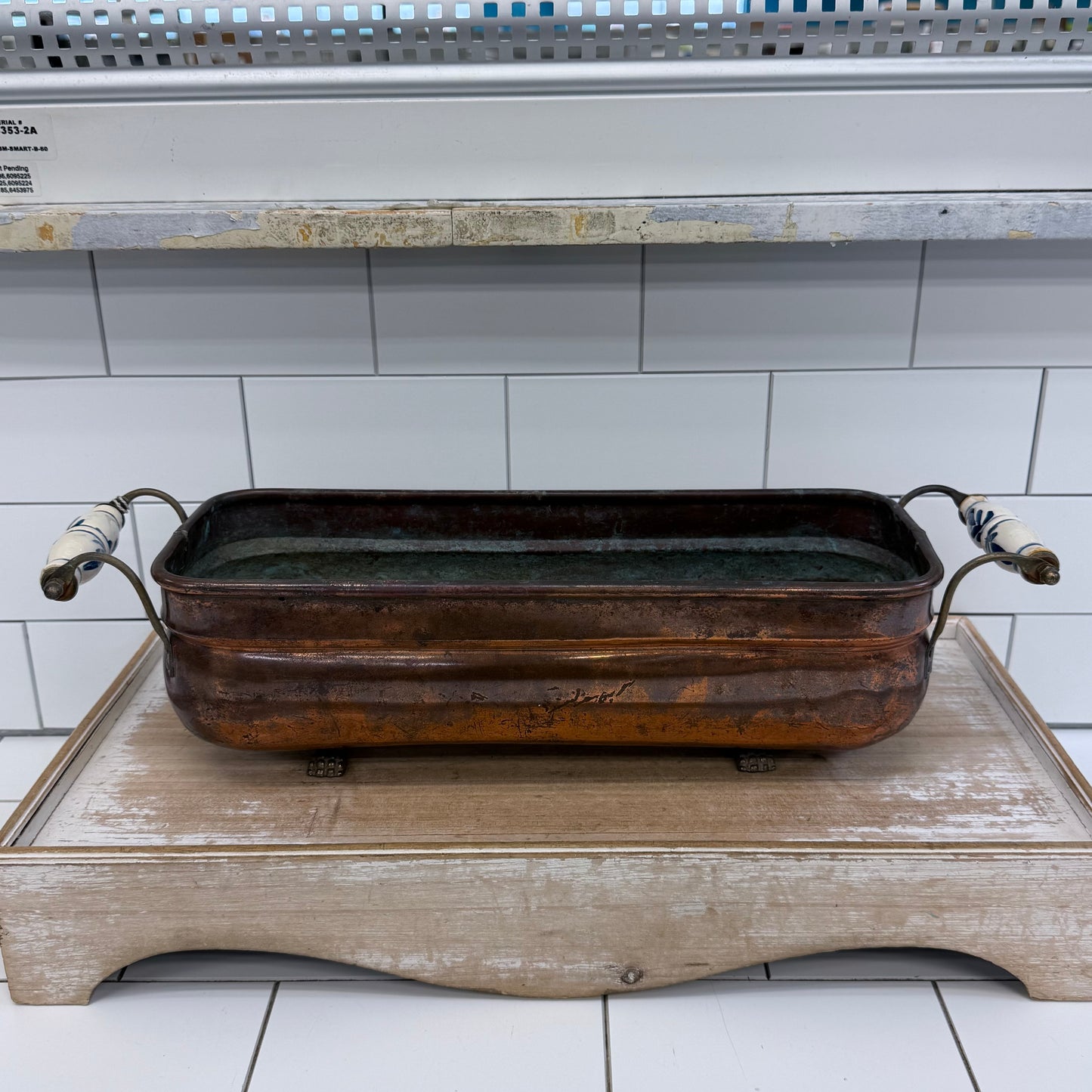 Victorian Revival Copper Planter with Lion Paw Feet