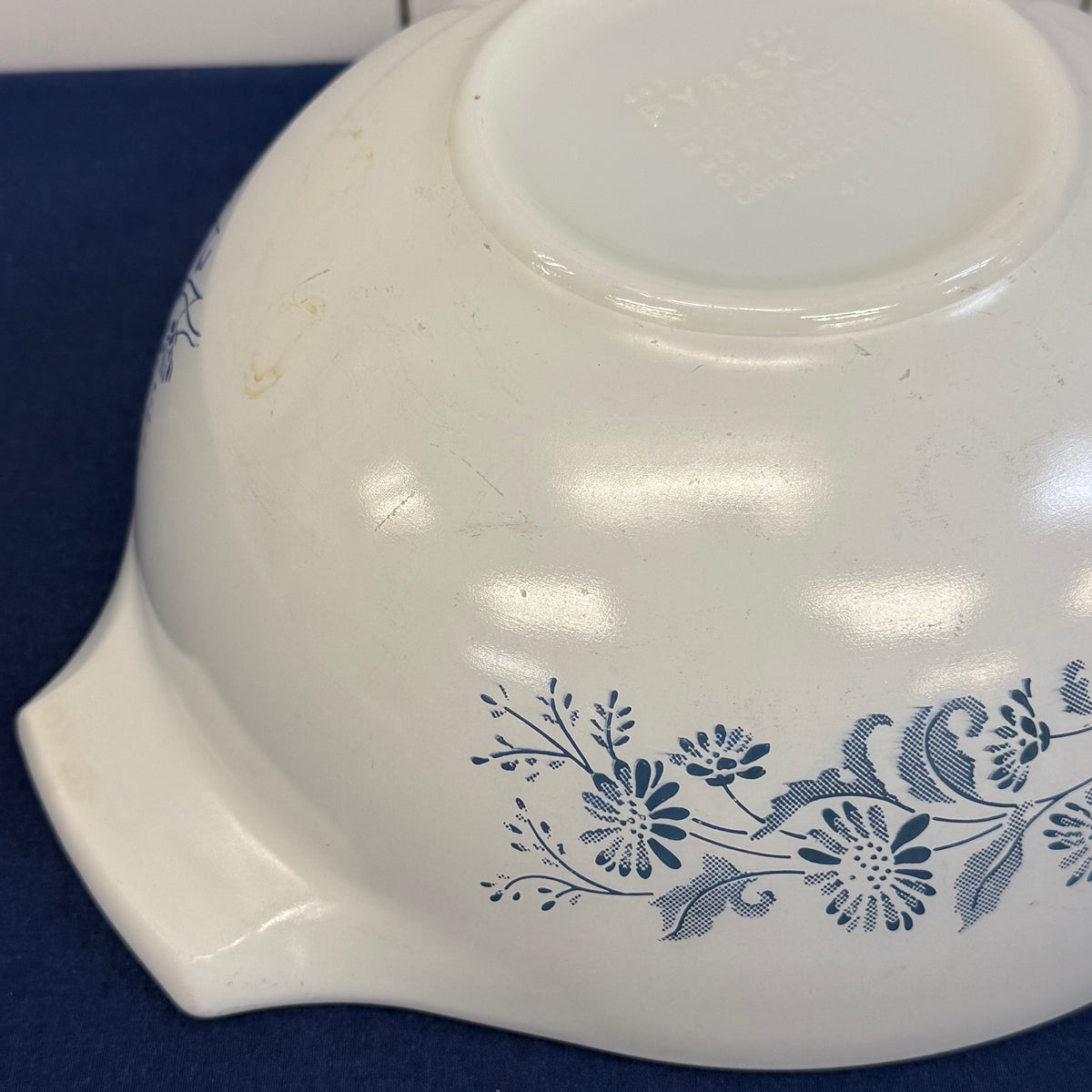 Pyrex Colonial Mist Blue Floral Casserole Dish 1980s