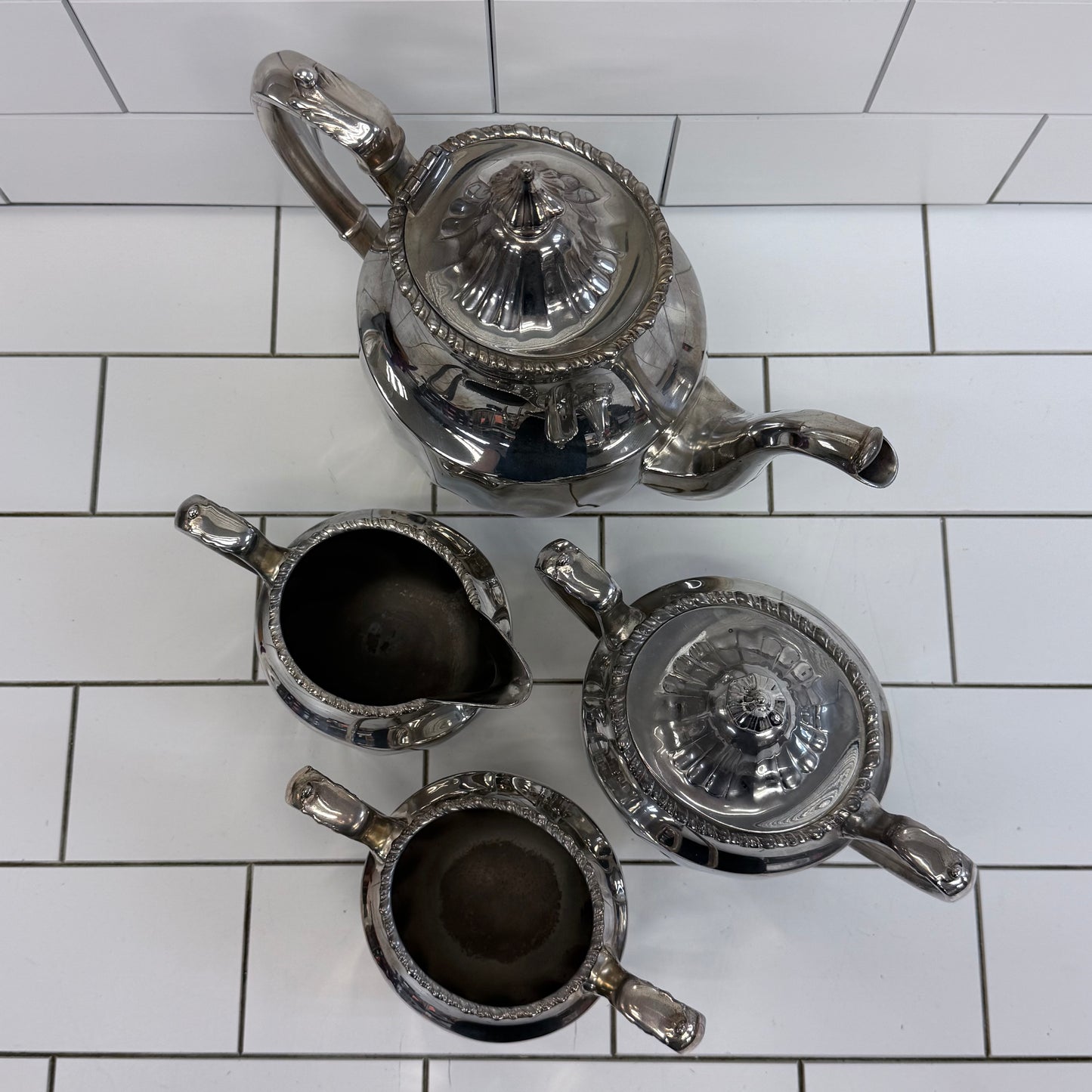 Pairpoint Quadruple Silverplate Tea Service Set #340 Circa 1910