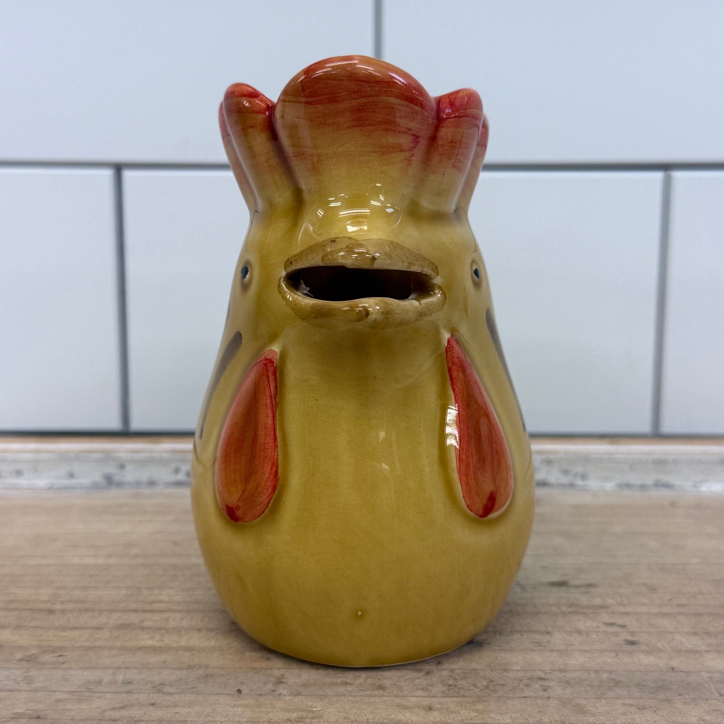 Italian Ceramic Rooster Creamer Pitcher Hand Painted