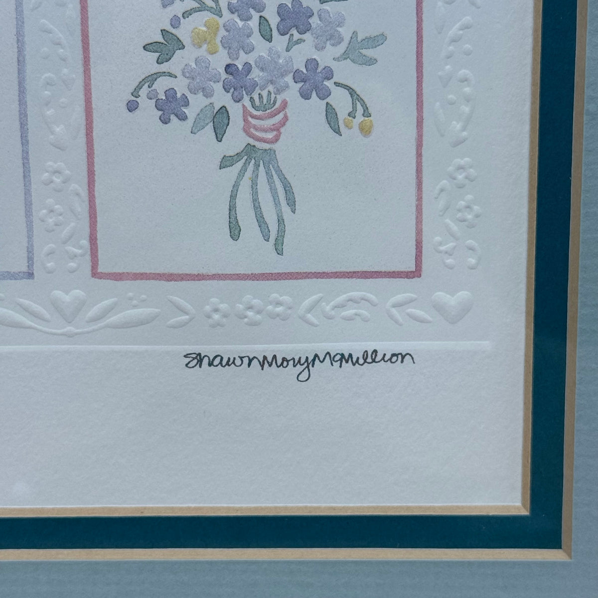 Shawn Mory McMillion Embossed Floral Print 1980s