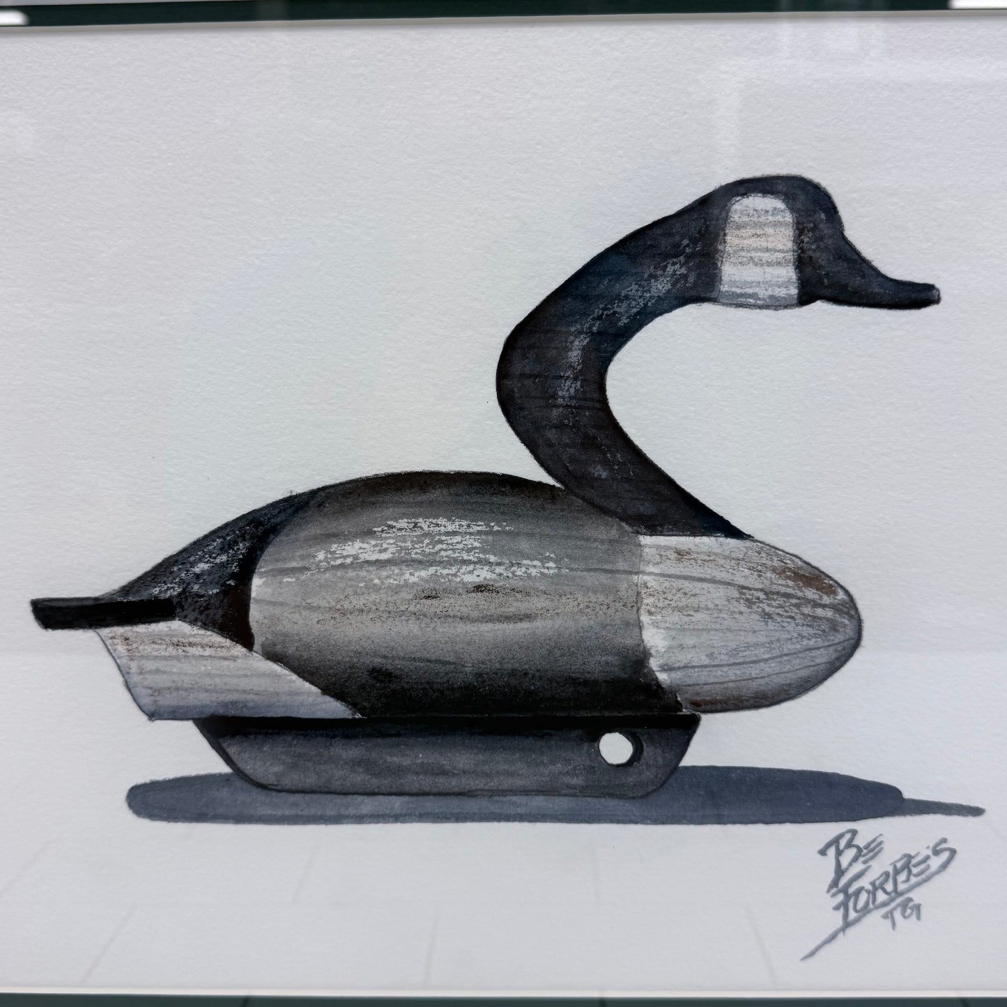 Original Artwork Signed B Forbes Decoy Art Vintage 1991