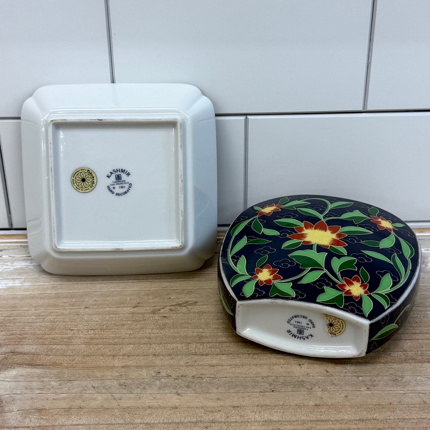 Takahashi Kashmir Dish & Vase, Ceramic