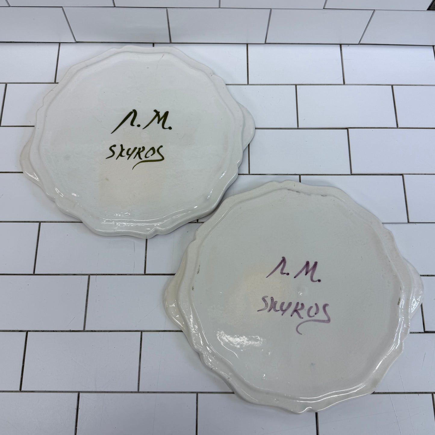 Skyros Greek Pottery Signed Hand Painted Tray Selection