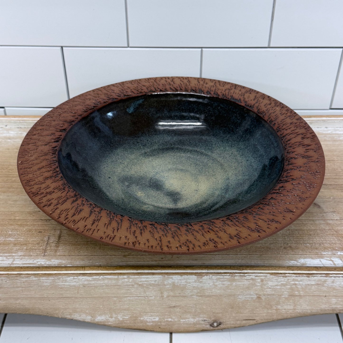 Bryant Signed Studio Pottery Textured Stoneware Bowl 2015