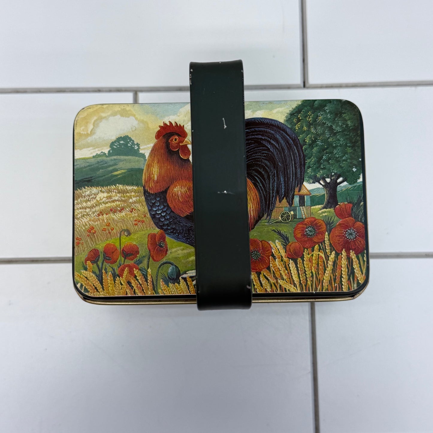 Department 56 Popprint Rooster Box, Tin