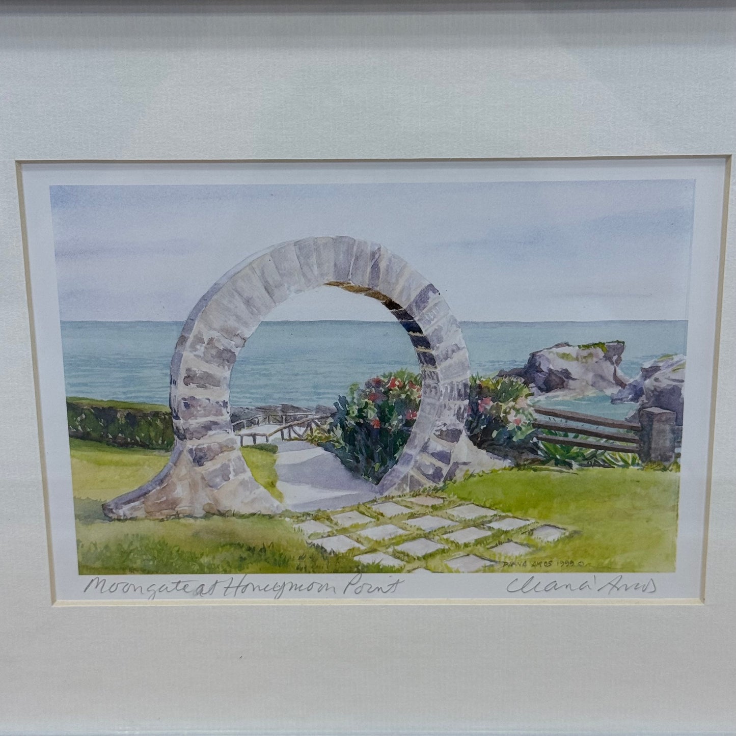 Diana Amos Moongate at Honeymoon Point Signed Print 1999