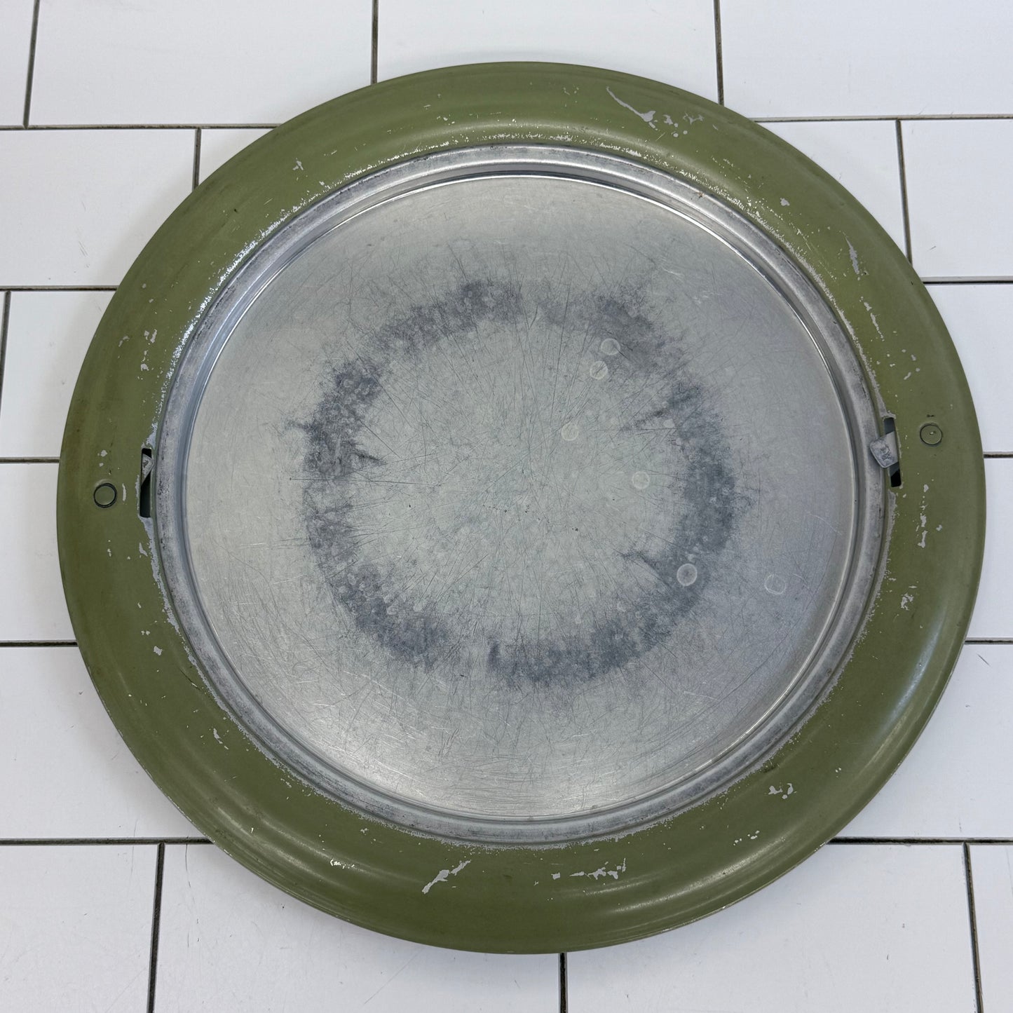 West Bend Avocado Green Locking Aluminum Cake Carrier 1970s
