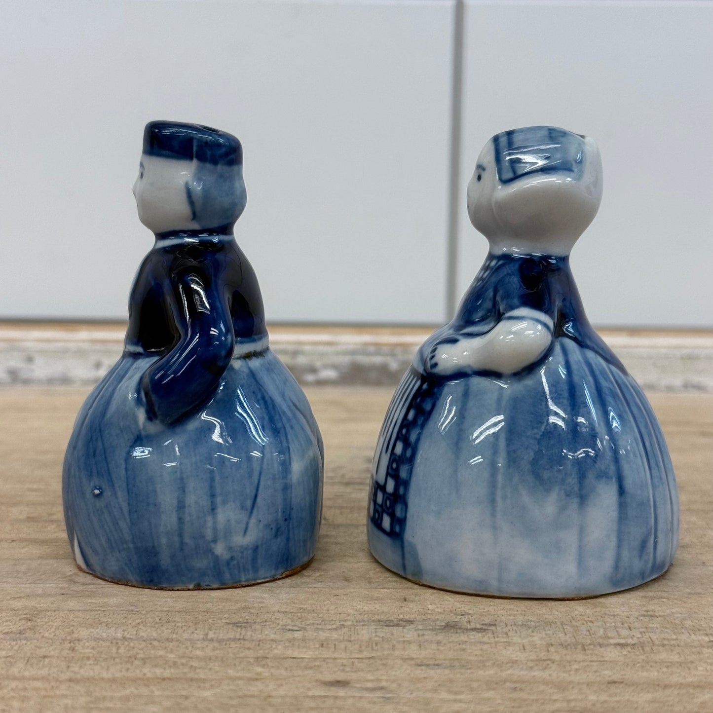 DBL Delft Blue Dutch Couple Salt Pepper Shakers Vintage