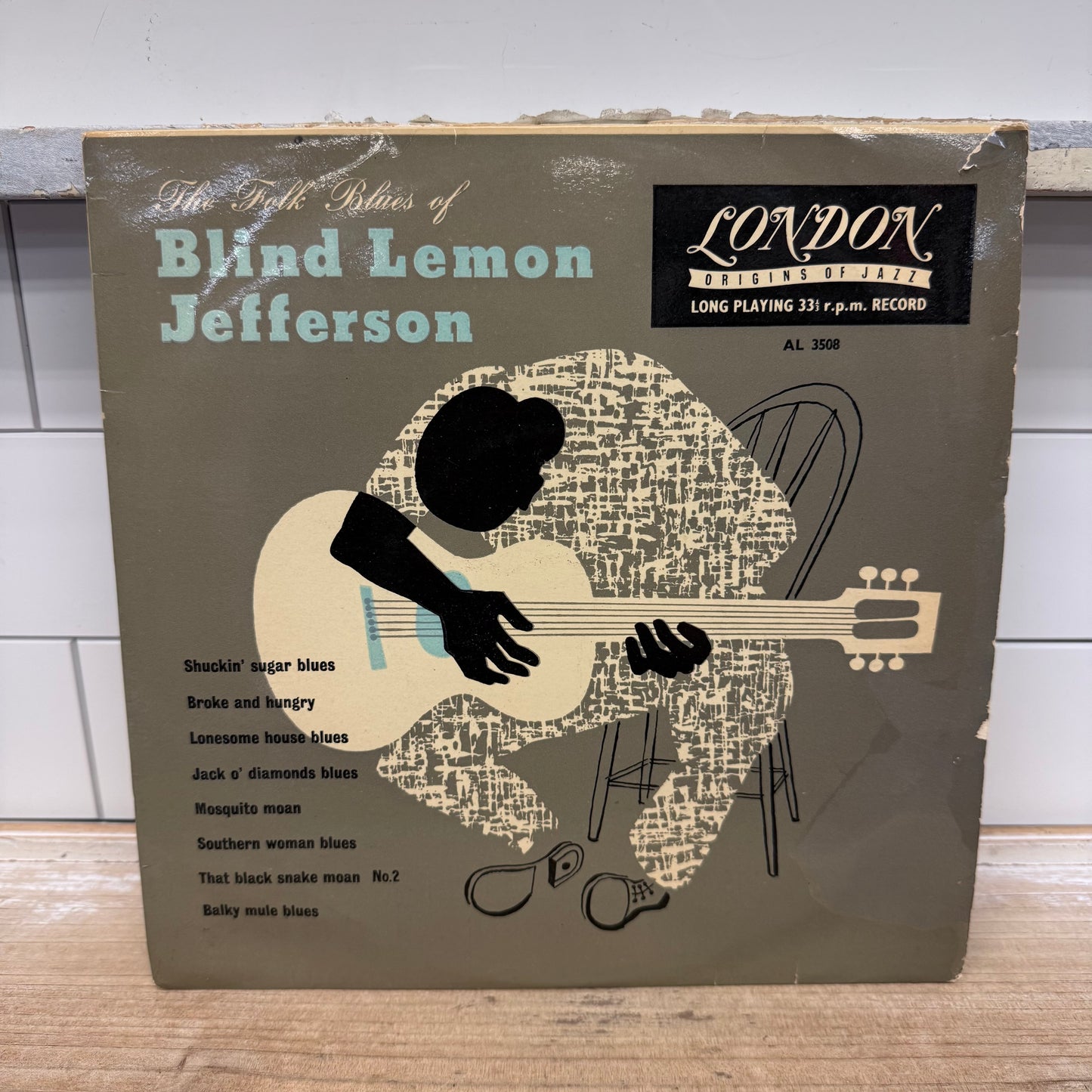 Blind Lemon Jefferson Rare First Press London AL Vinyl Record 1954 #3508