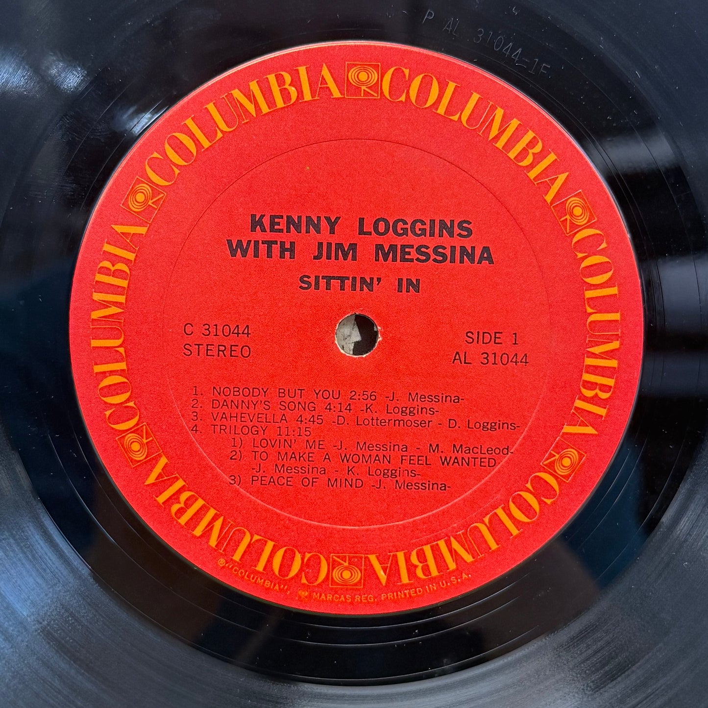 Kenny Loggins with Jim Messina Sittin' In Vinyl Record LP 1971 #C 31044