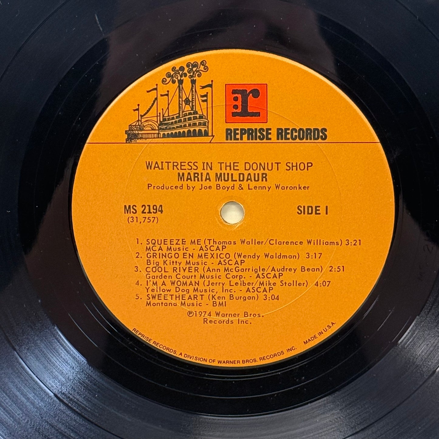 Maria Muldaur Waitress in the Donut Shop Vinyl LP 1974 #MS2194
