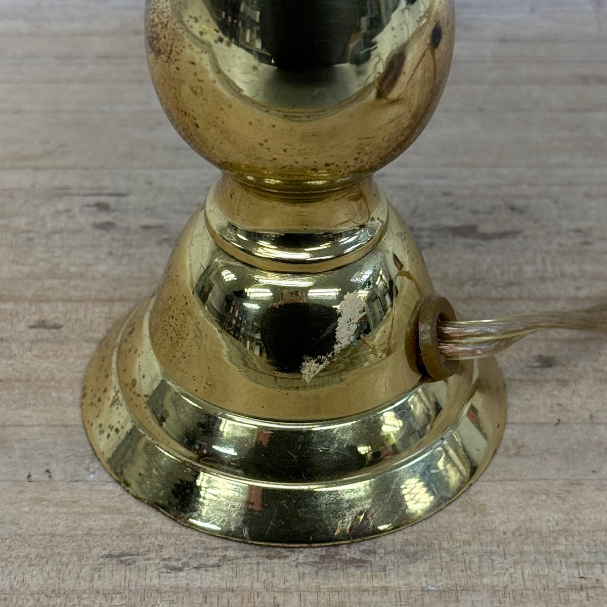 Hampton Brass Table Lamp Black Tole Shade 1990s