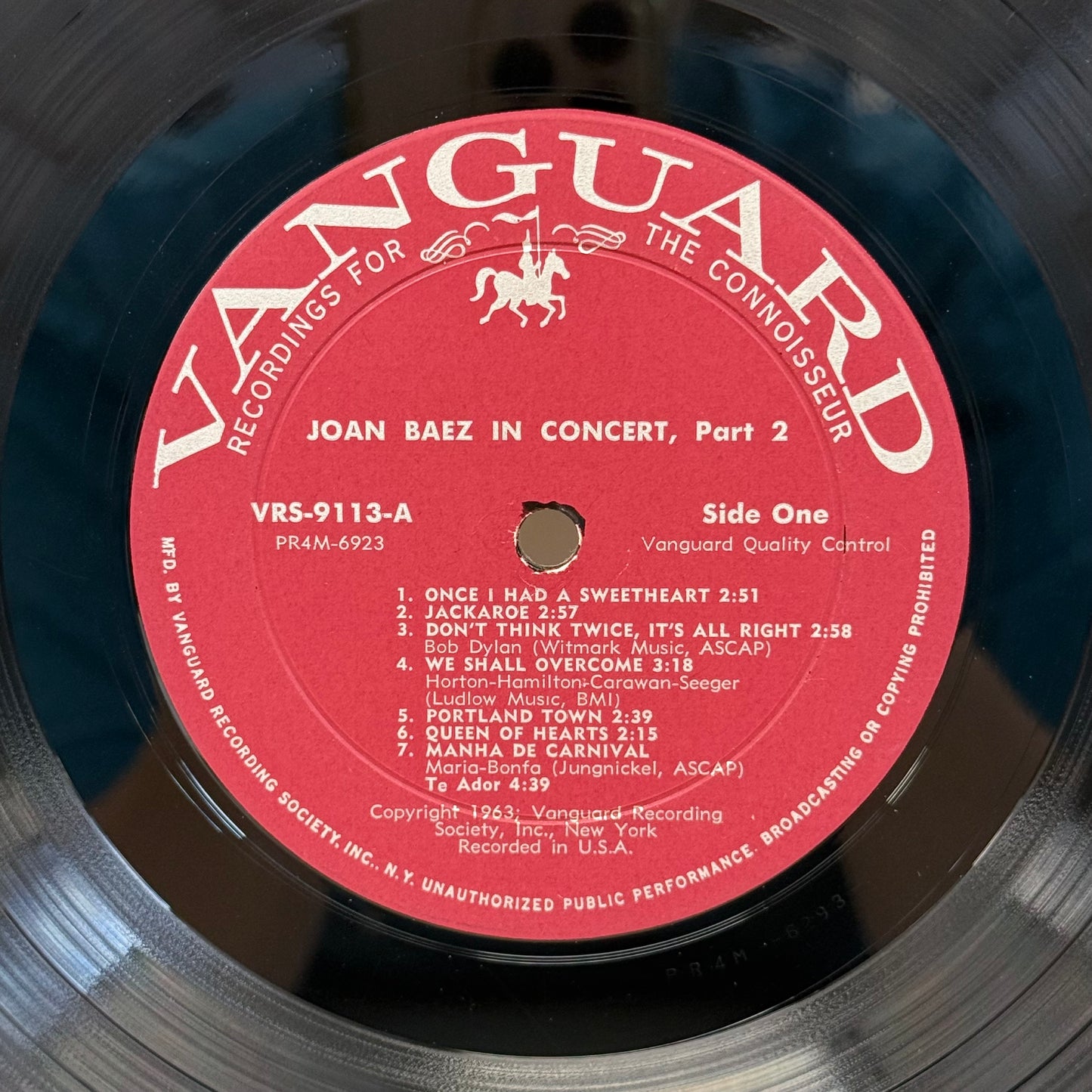 Joan Baez In Concert Parts 1 & 2 Vinyl 1962-63 #VRS-9112/9113