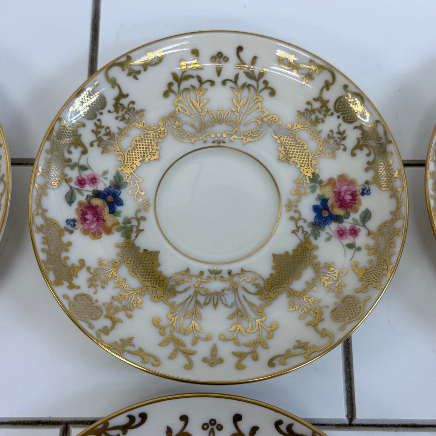 Bohemia Royal Ivory Teacup & Saucer Set of 8 Vintage 1930s