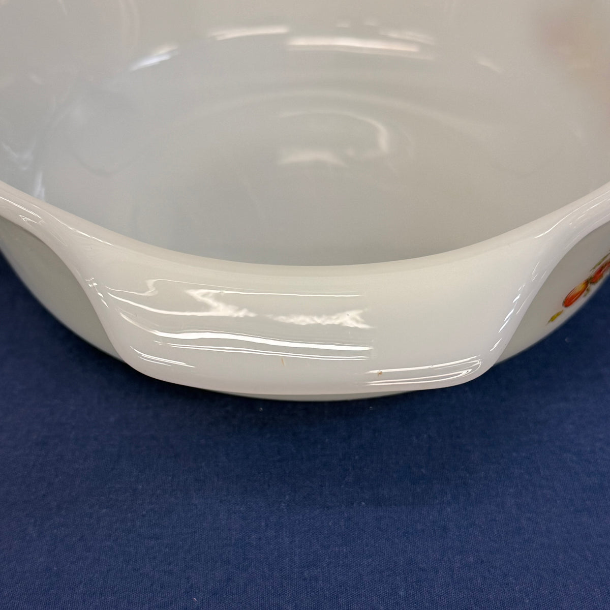 Fire-King Vegetable Pattern Casserole Dishes Set of 2 Vintage