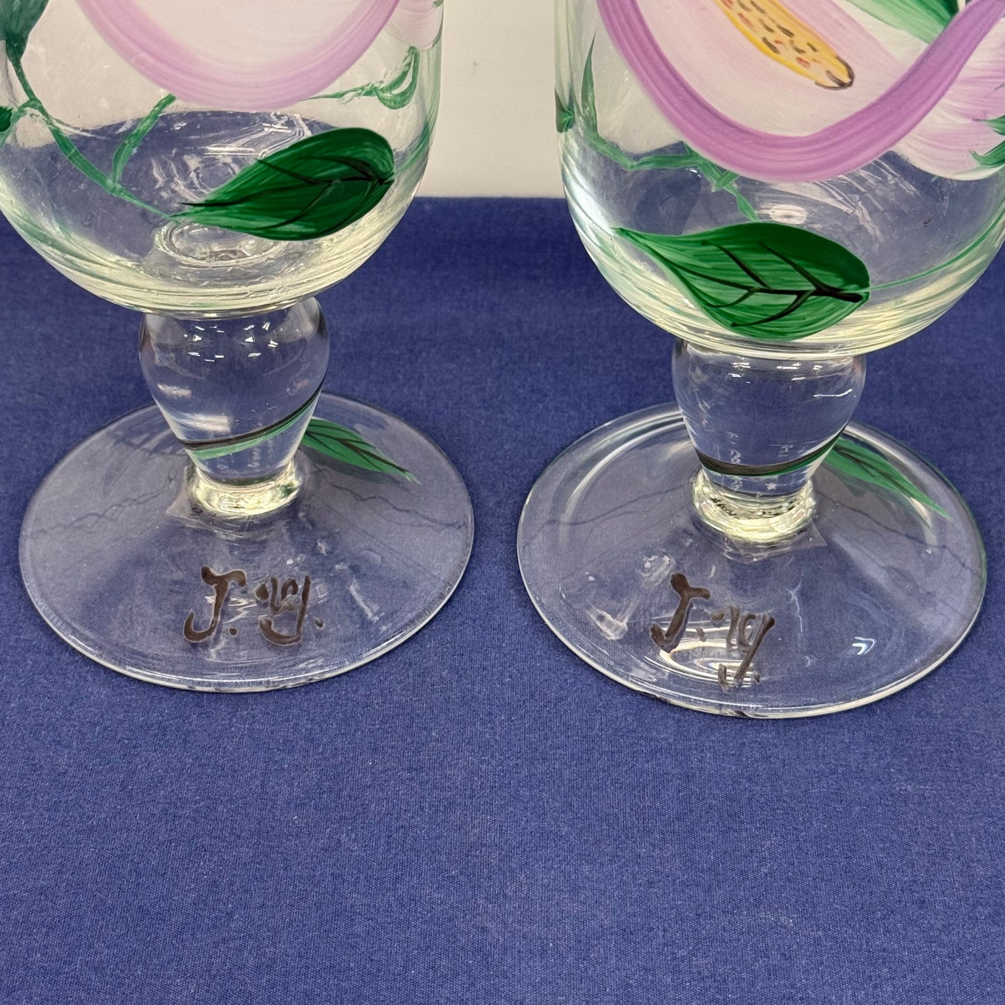 Royal Danube Hand Painted Floral Crystal Kitchenware Lot of 8