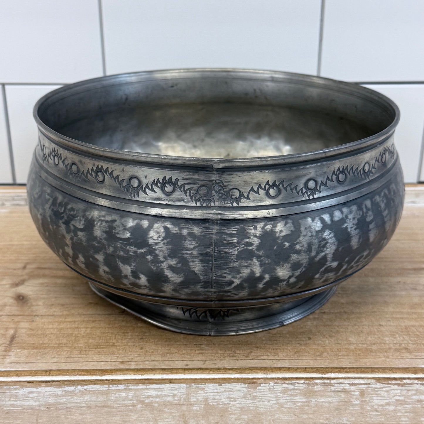 Trond Tinn Norway Pewter Punch Bowl & 8 Cups Set 1971