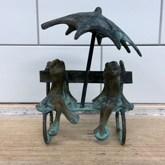Brass Frog Grasshopper Butterfly Figurine Decor Lot Set of 3