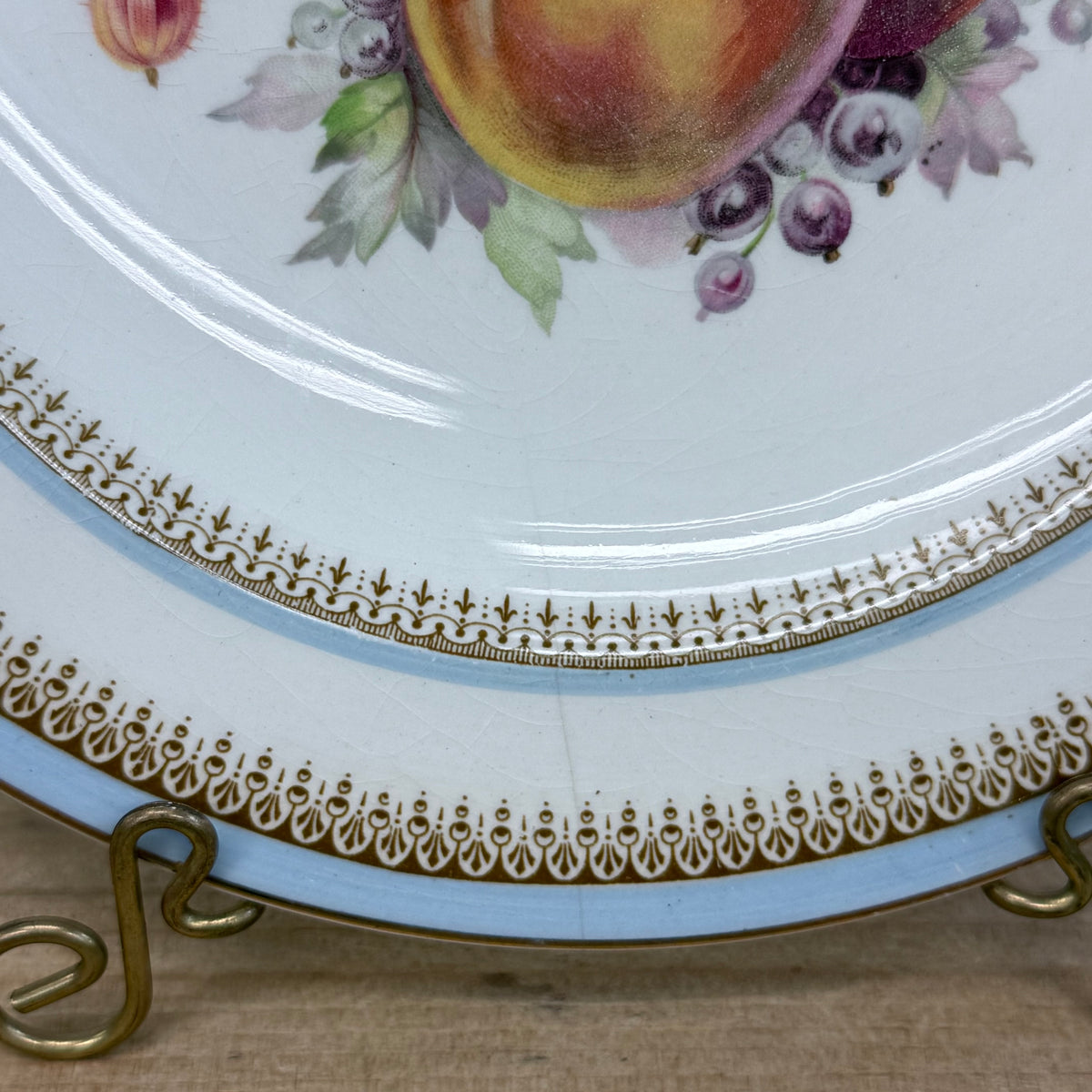 Crown Ducal Fruit Plates Set of 3 Vintage English Pottery 1940s