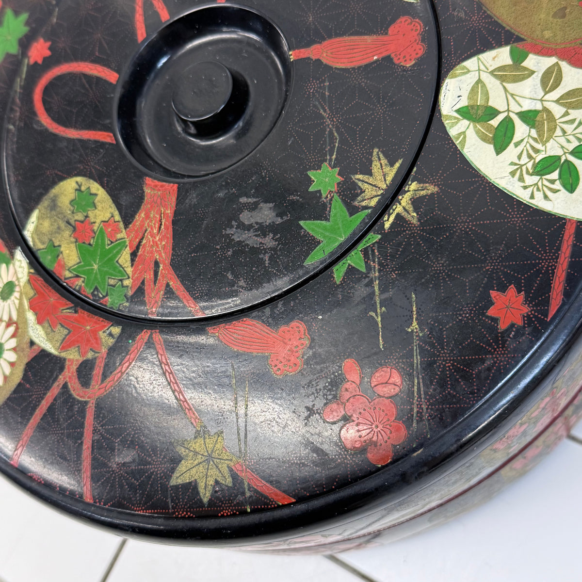 Japanese Lacquer-Style Stacking Serving Set Plates & Trays