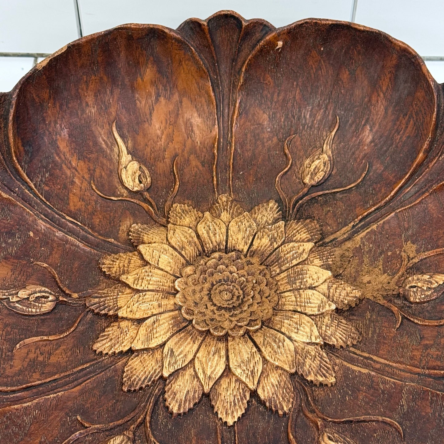 Syroco Wood Composite Flower Bowl 1946 Decor