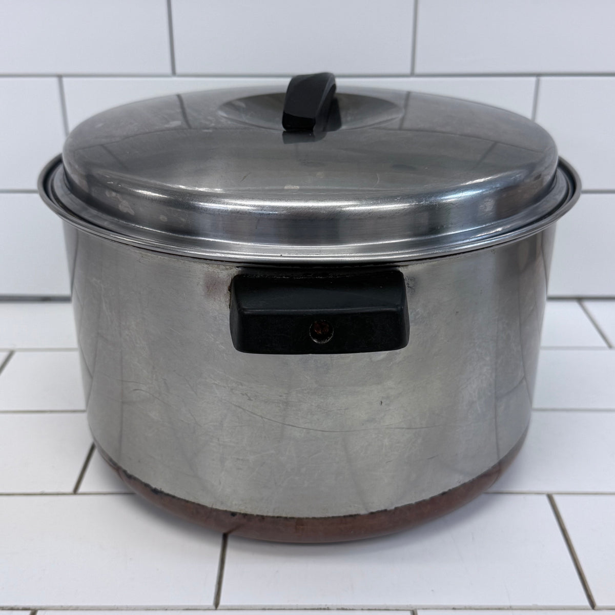 Flint Ekco 6.5 Qt Copper Bottom Stainless Stockpot with Lid