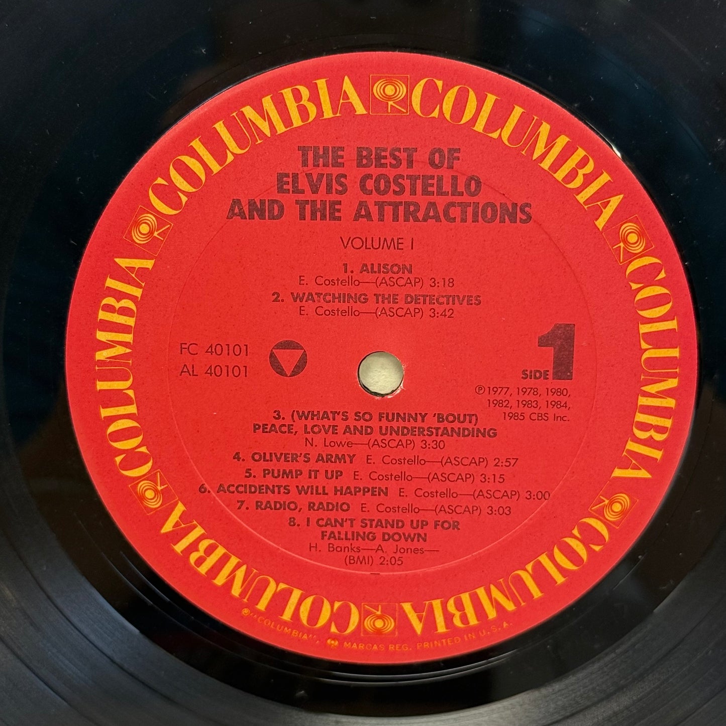 The Best of Elvis Costello and the Attractions Vinyl LP 1985 #FC 40101