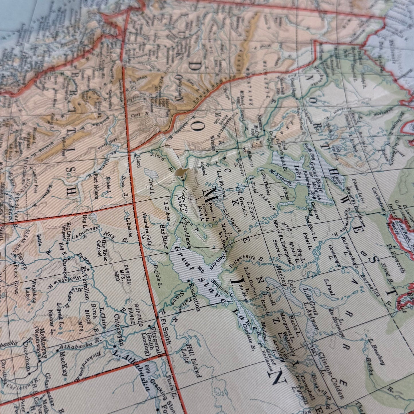 National Geographic North America Antique Folding Map 1924