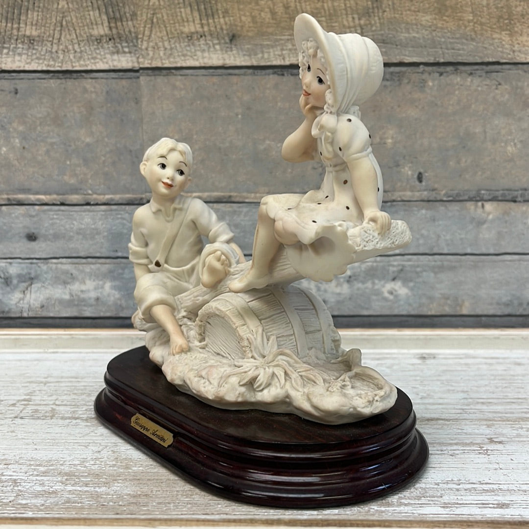 Vintage Giuseppe Armani Capodimonte Boy & Girl on See-Saw, 1993