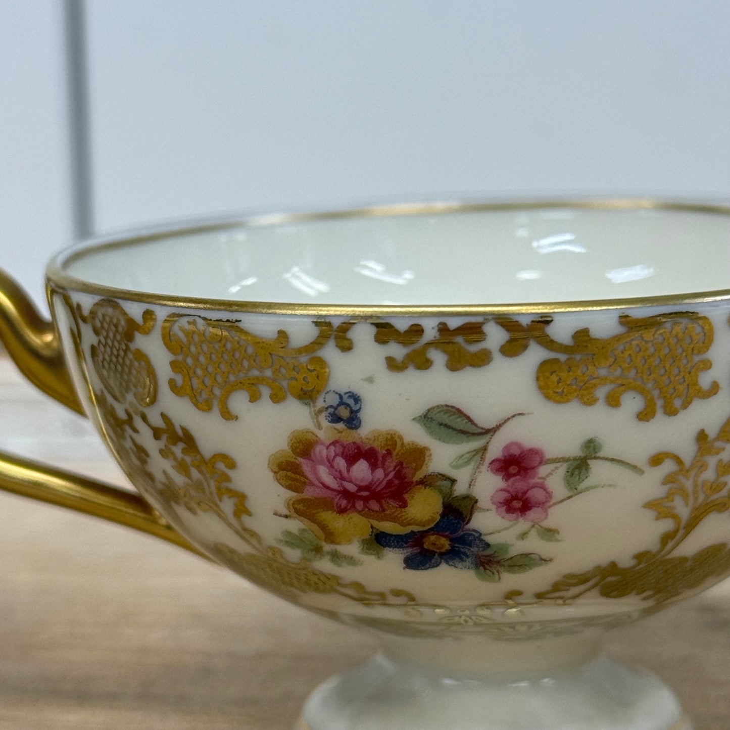 Bohemia Royal Ivory Teacup & Saucer Set of 8 Vintage 1930s