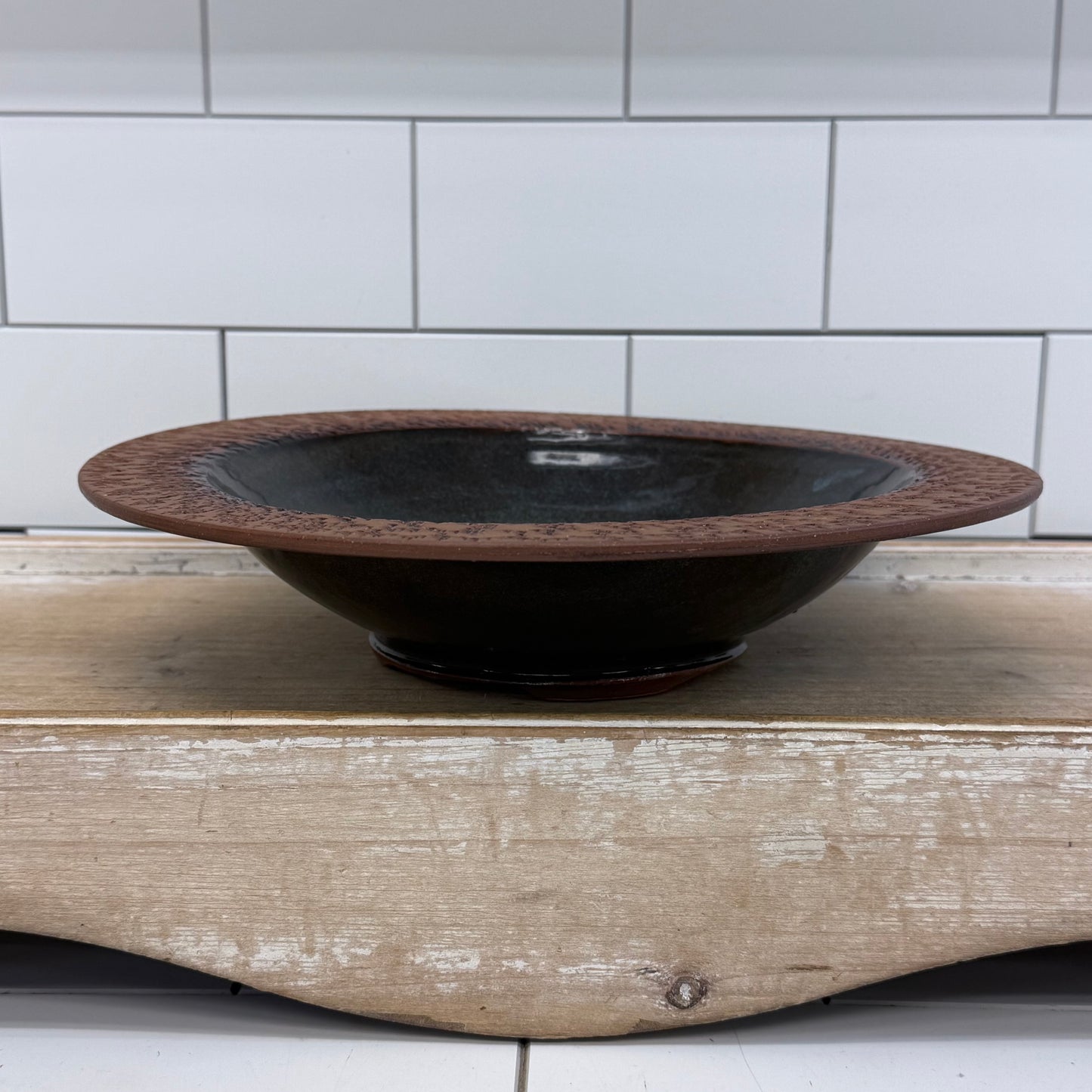 Bryant Signed Studio Pottery Textured Stoneware Bowl 2015