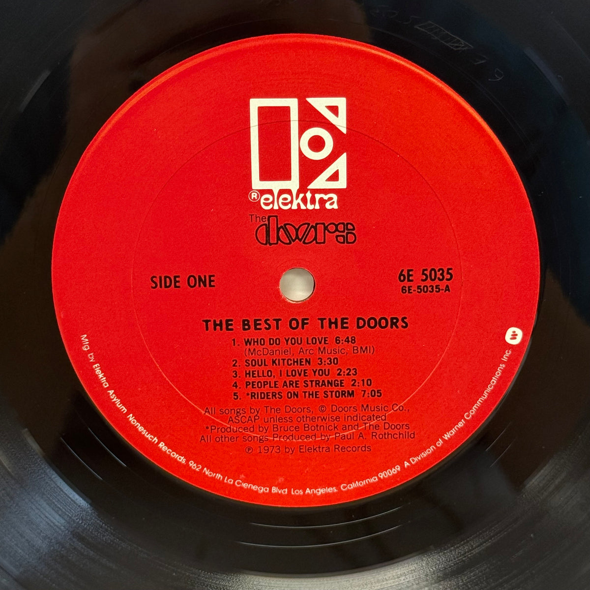 The Doors Best of the Doors Vinyl Record, 1980 – Elektra 6E-5035 LP