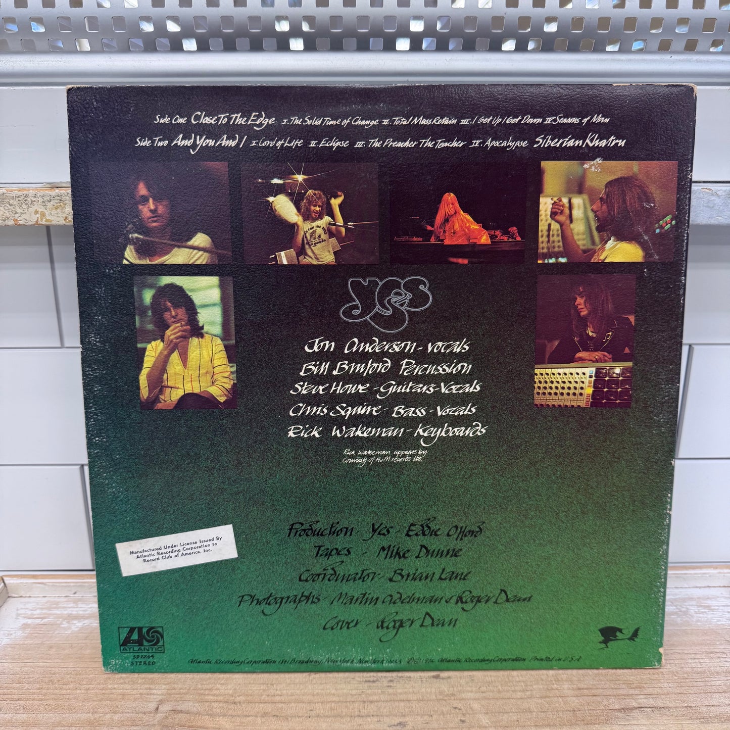 Yes Close to the Edge Vinyl Record LP 1972