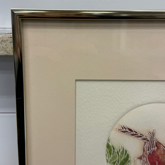 Finch Bird Etching Signed Limited Edition 110/225 Vintage 1984