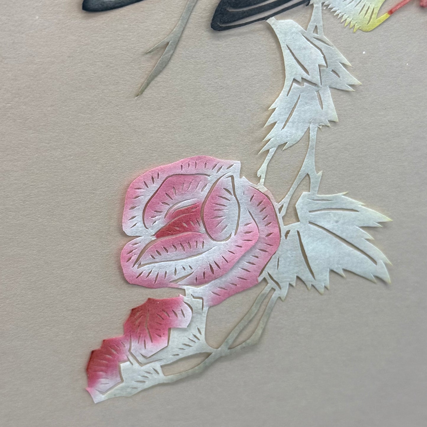 Chinese Cut Paper Art Flower & Bird