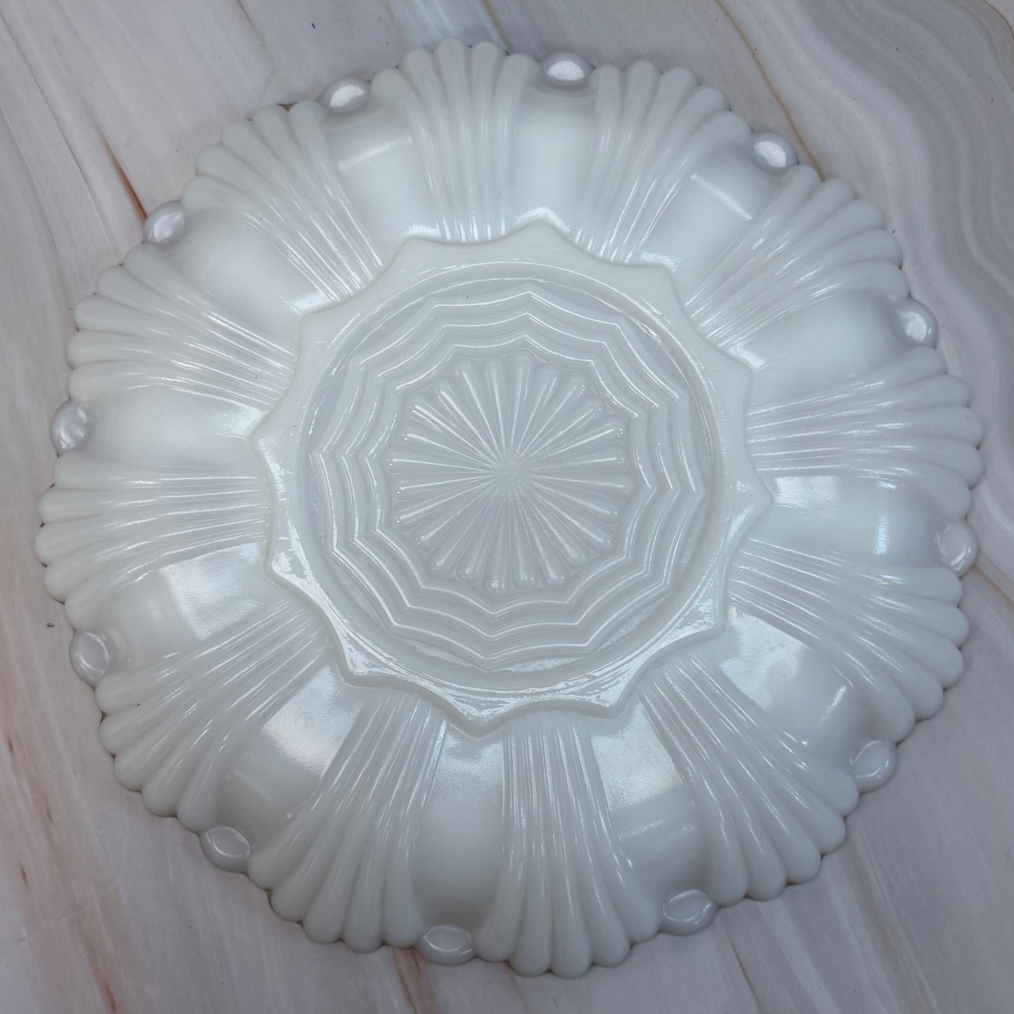 Anchor Hocking Gilded Milk Glass Deviled Egg Serving Tray
