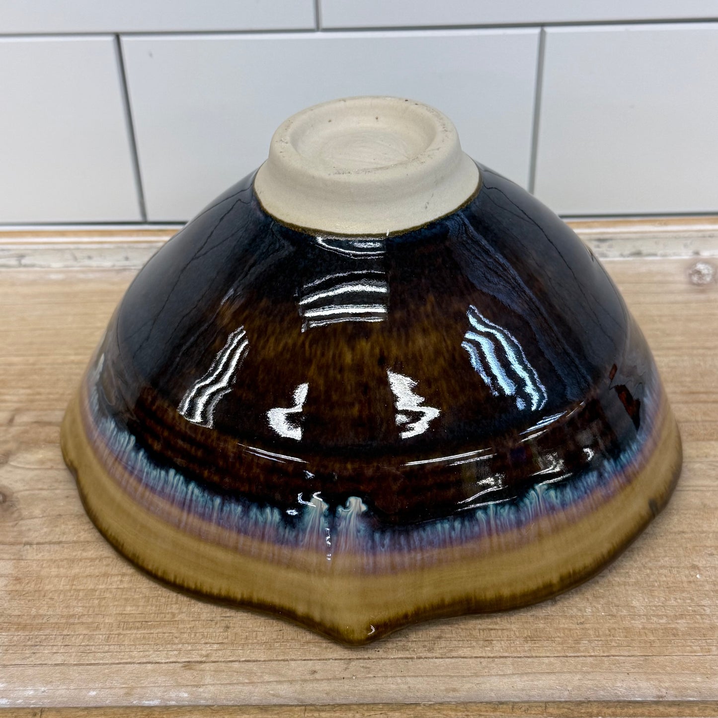 Studio Art Pottery Drip Glaze Ceramic Bowl