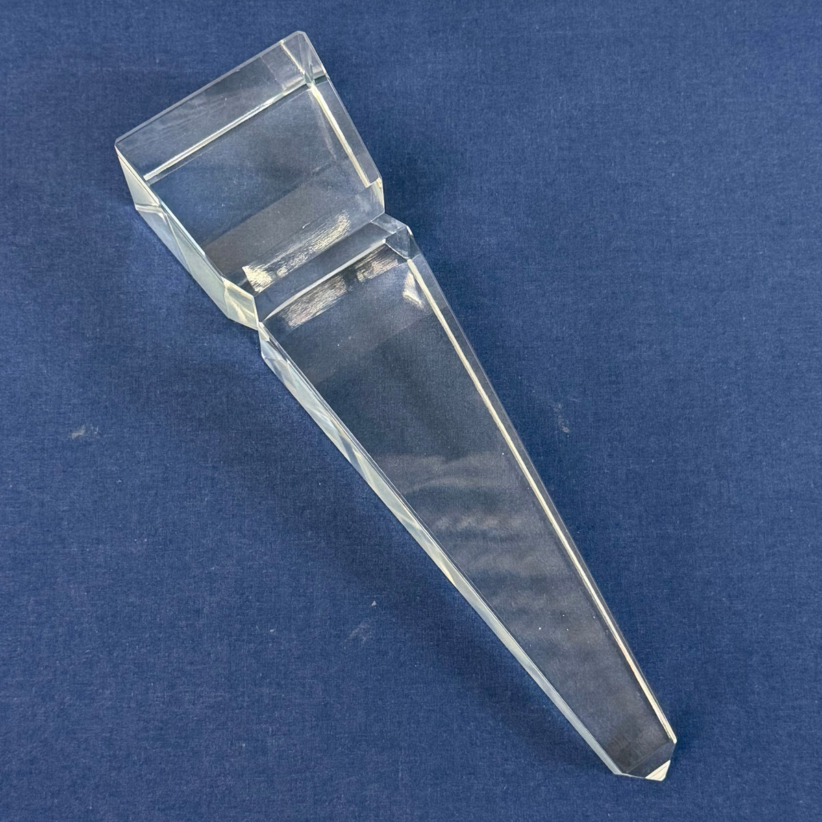 Glass Obelisk Sculpture Faceted Tower Paperweight Desk Decor