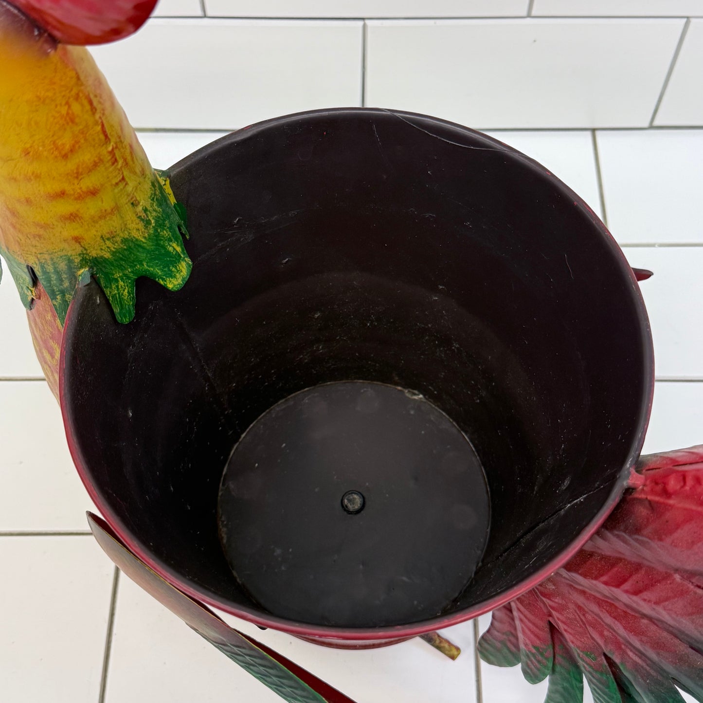 Metal Rooster Planter Pot Farmhouse Decor