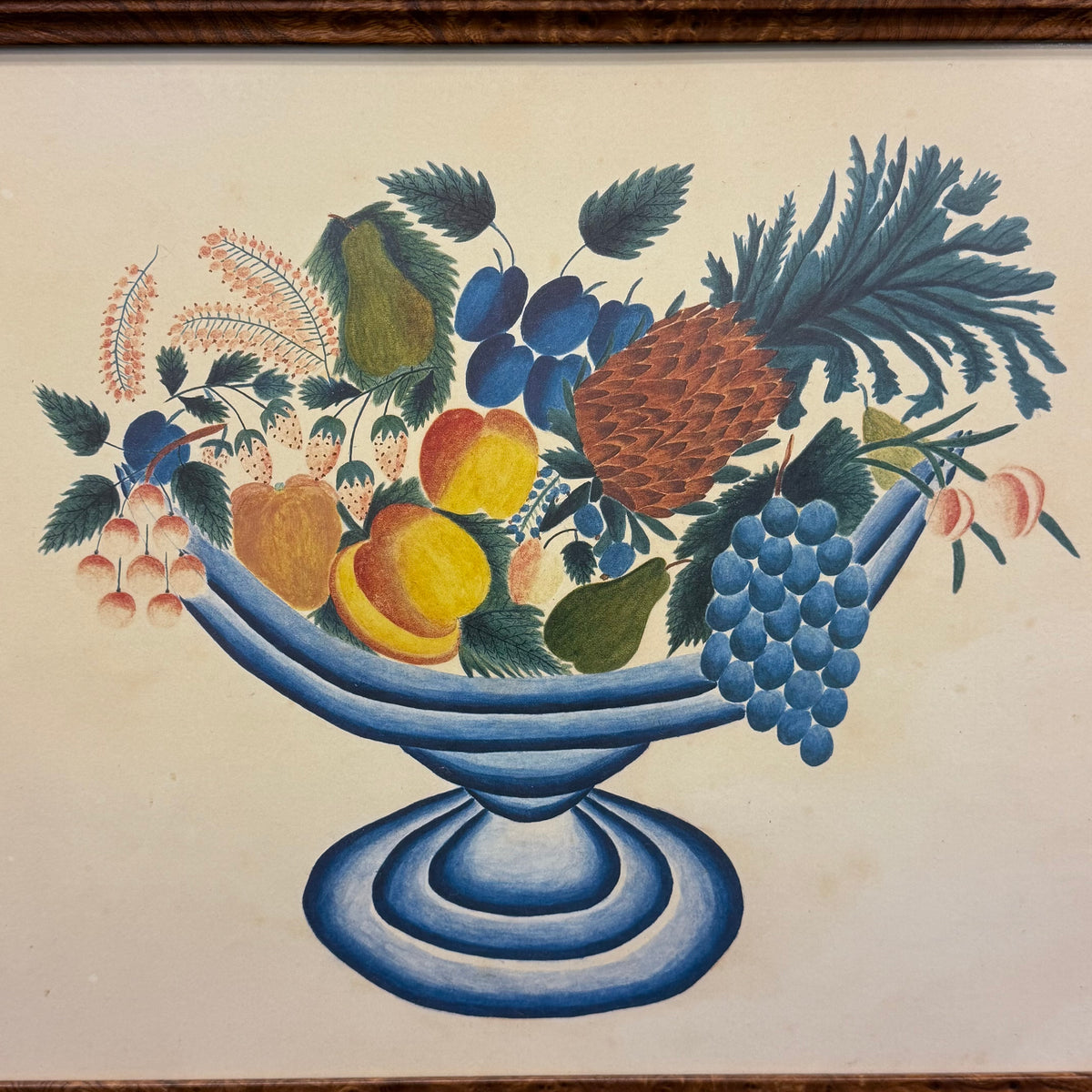 Mid-Century Folk Art Fruit Still Life Theorem Style Print