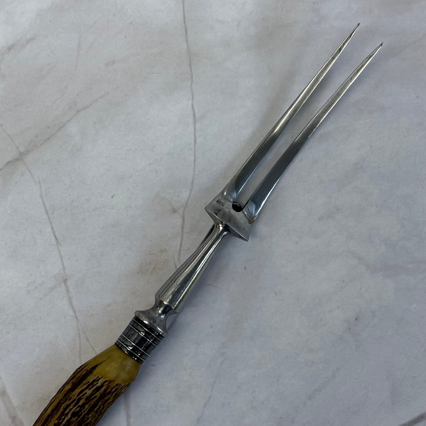 George Ibberson & Co. Carving Knife & Fork, Antler Handle