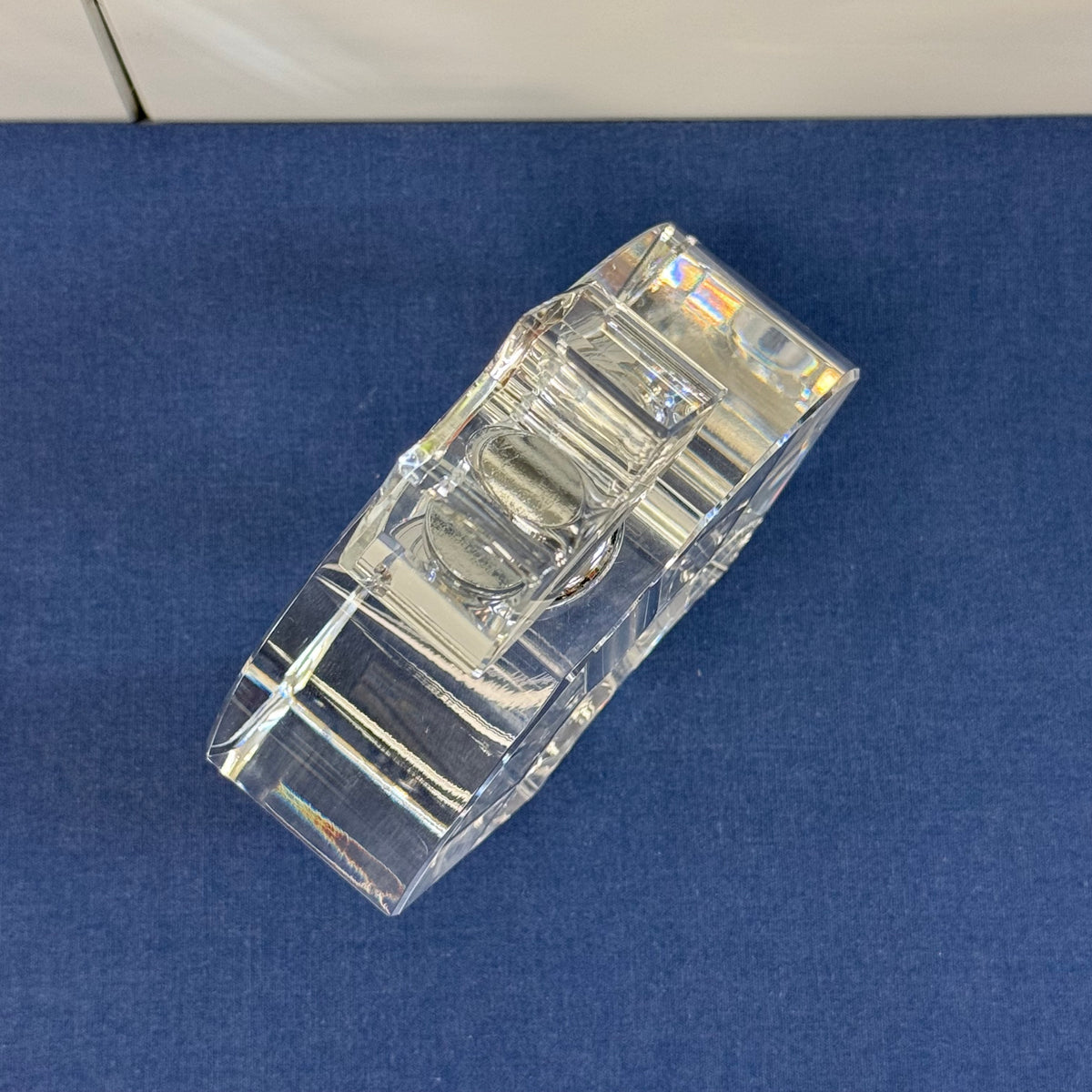 Oleg Cassini Fan Crystal Perfume Bottle Signed