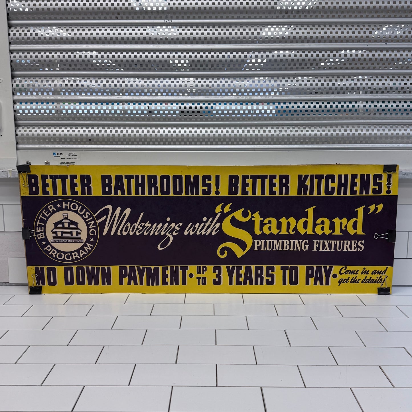 Standard Sanitary Plumbing Promo Sign WPA Era, 1937