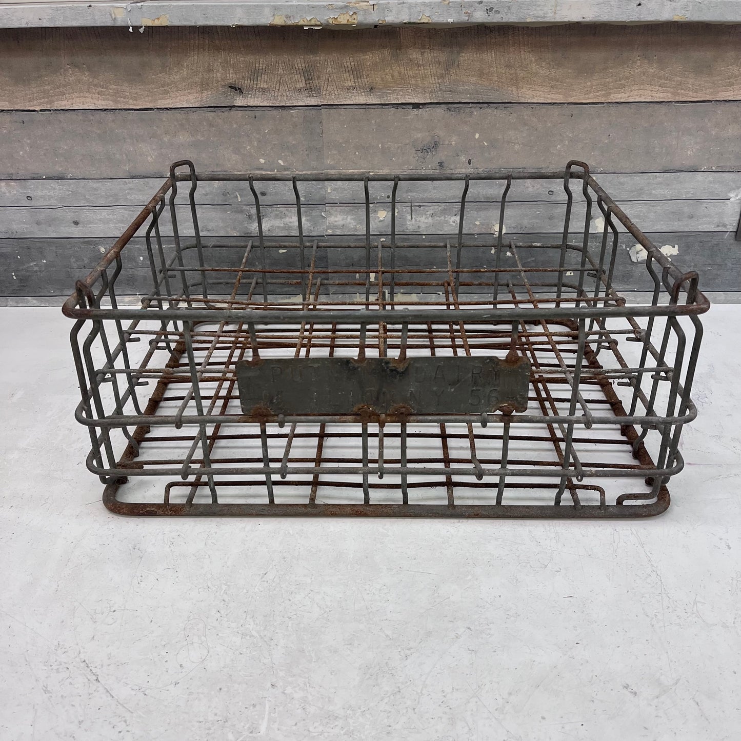 Putnam’s Dairy Galvanized Steel Dairy Crate
