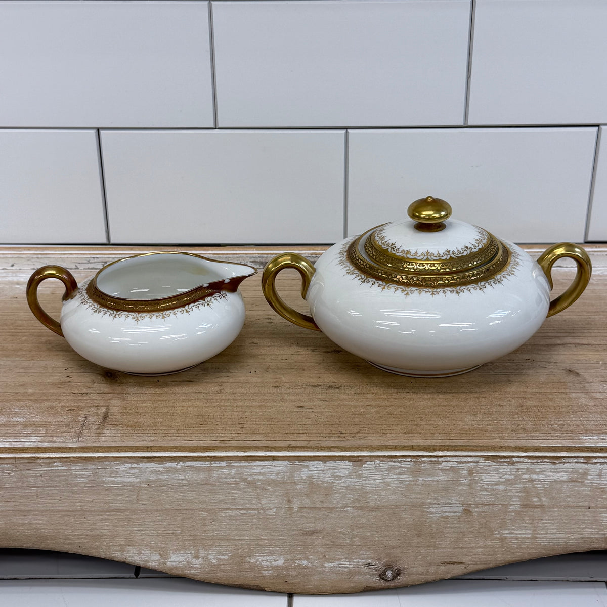 Coronet CMC Limoges Creamer & Sugar Bowl 1906-1914