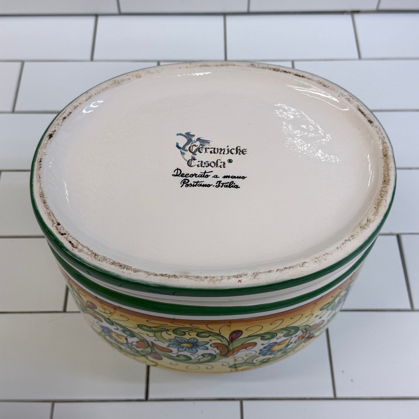 Ceramiche Casola Positano Italy Biscotti Cookie Jar